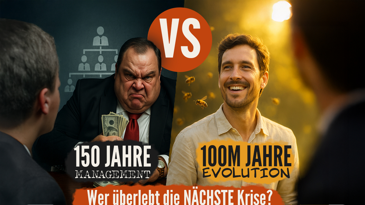 Bild 05 – Titelbild vom YouTube Video: Hierarchie tötet Unternehmen – Bienen leben die Alternative (seit Millionen Jahren) 